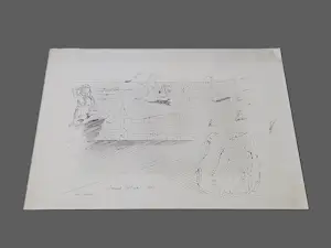 Hannes Postma - Een in 1977 gemaakte grote inkt-tekening "3 nymphen / naaktstrand" kaufen? Bieten Sie von 63!