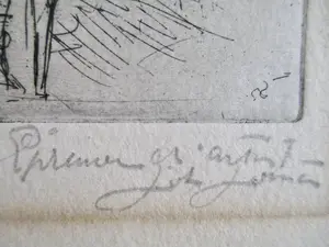 Niet of onleesbaar gesigneerd - 7 etsen div. kunstenaars kopen? Bied vanaf 1!