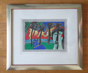 Corneille - Le Chat Bleu - Litho - 1998 - 83/200 - Ingelijst kopen? Bied vanaf 395!