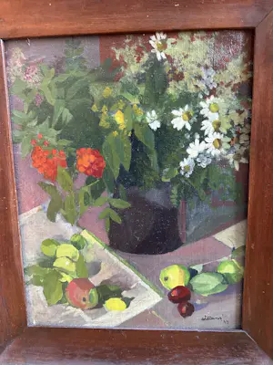 Joop Willems - Fruit en bloemen stilleven kopen? Bied vanaf 135!