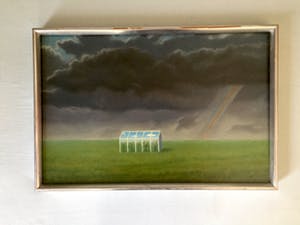 Hans Bogaarts - "Kas" - Tempera/harsolie op Paneel, Ingelijst kopen? Bied vanaf 80!