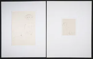 Ed Valk - Twee werken op papier (Potlood- en Pentekening), Naakt en Studie kopen? Bied vanaf 35!