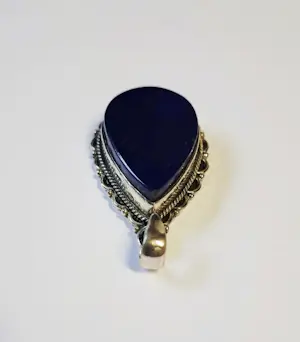 nieuwe vintage Nieuwe zilveren druppelvormig hanger lapis lazuli kopen? Bied vanaf 55!