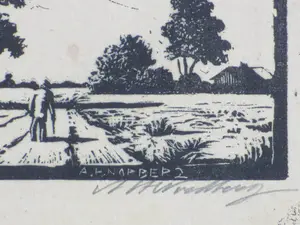 Antonius Hubertus Nordberg - Landweg - Houtsnede kopen? Bied vanaf 1!