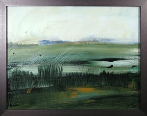Wijm Bos - Acryl op paneel, Lansdchap 4 - Ingelijst (Groot) kopen? Bied vanaf 80!