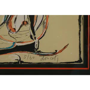 Jacques Doucet - litho, CoBrA compositie, handgesigneerd, ingelijst, oplage 60 stuks kopen? Bied vanaf 230!