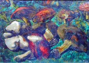 Nico van Rijn - HERFSTGROEP PADDESTOELEN verkocht voor € 200!