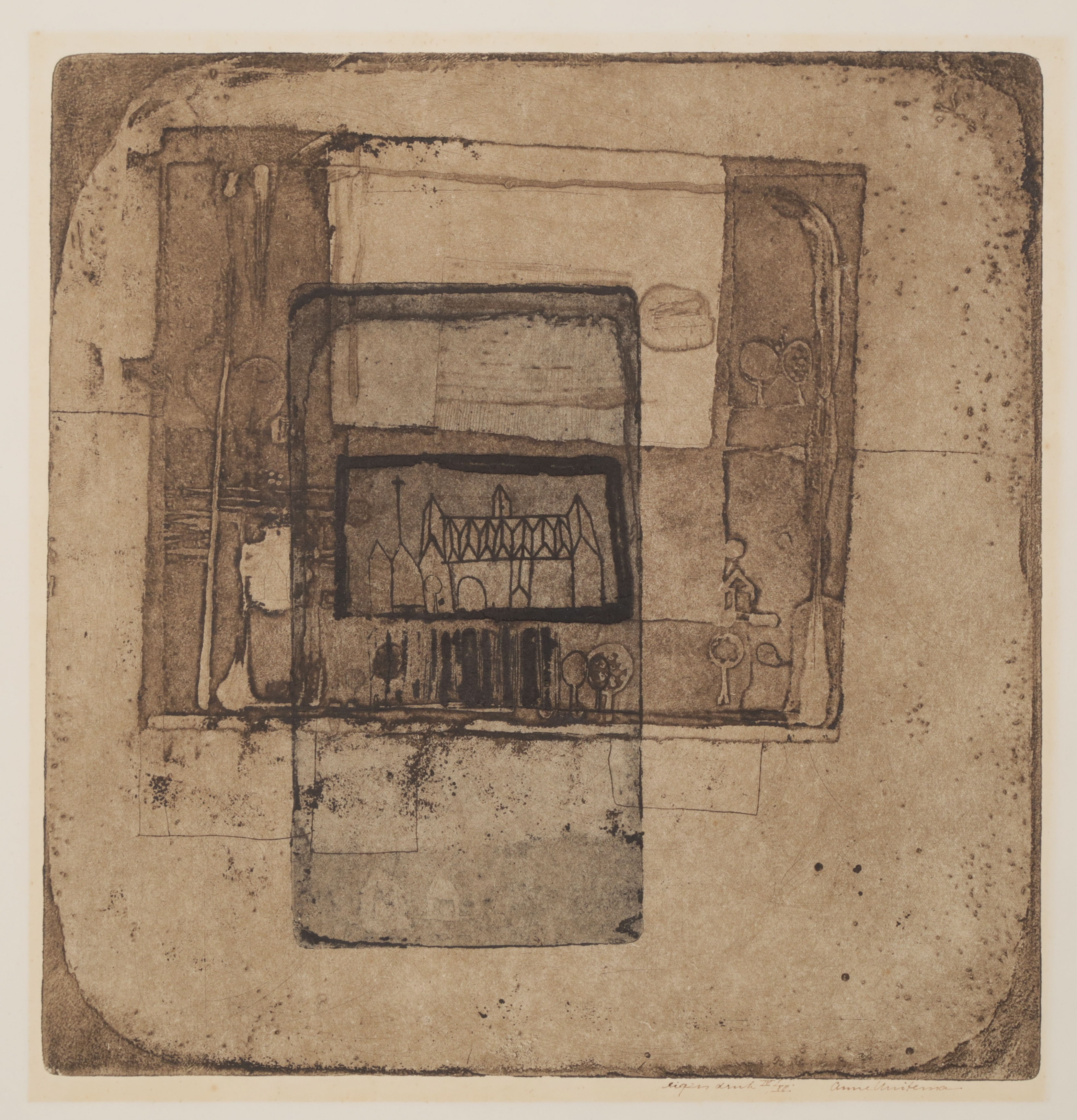 Anne Huitema - Ets en aquatint, Plattegrond kopen? Bied vanaf 1!