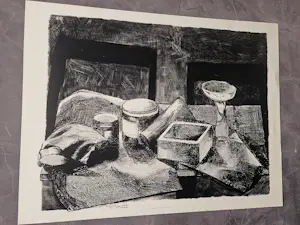 Gerard Brussee - grote in 1961 als "eigen druk" gemaakte lithografie "stilleven" - gesigneerd kopen? Bied vanaf 31!