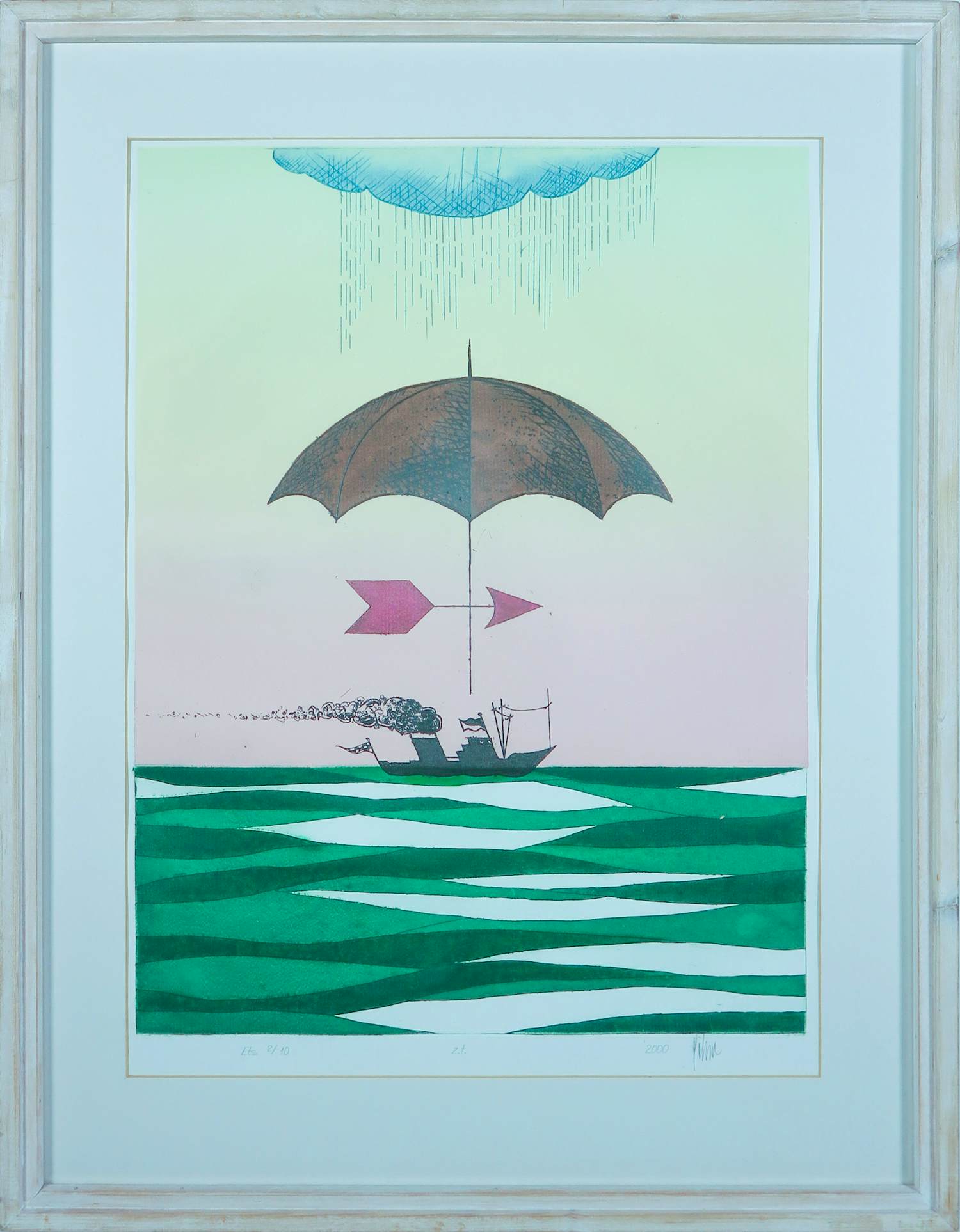 Helmut Böhm - Ets, Zonder titel - Ingelijst kopen? Bied vanaf 50!