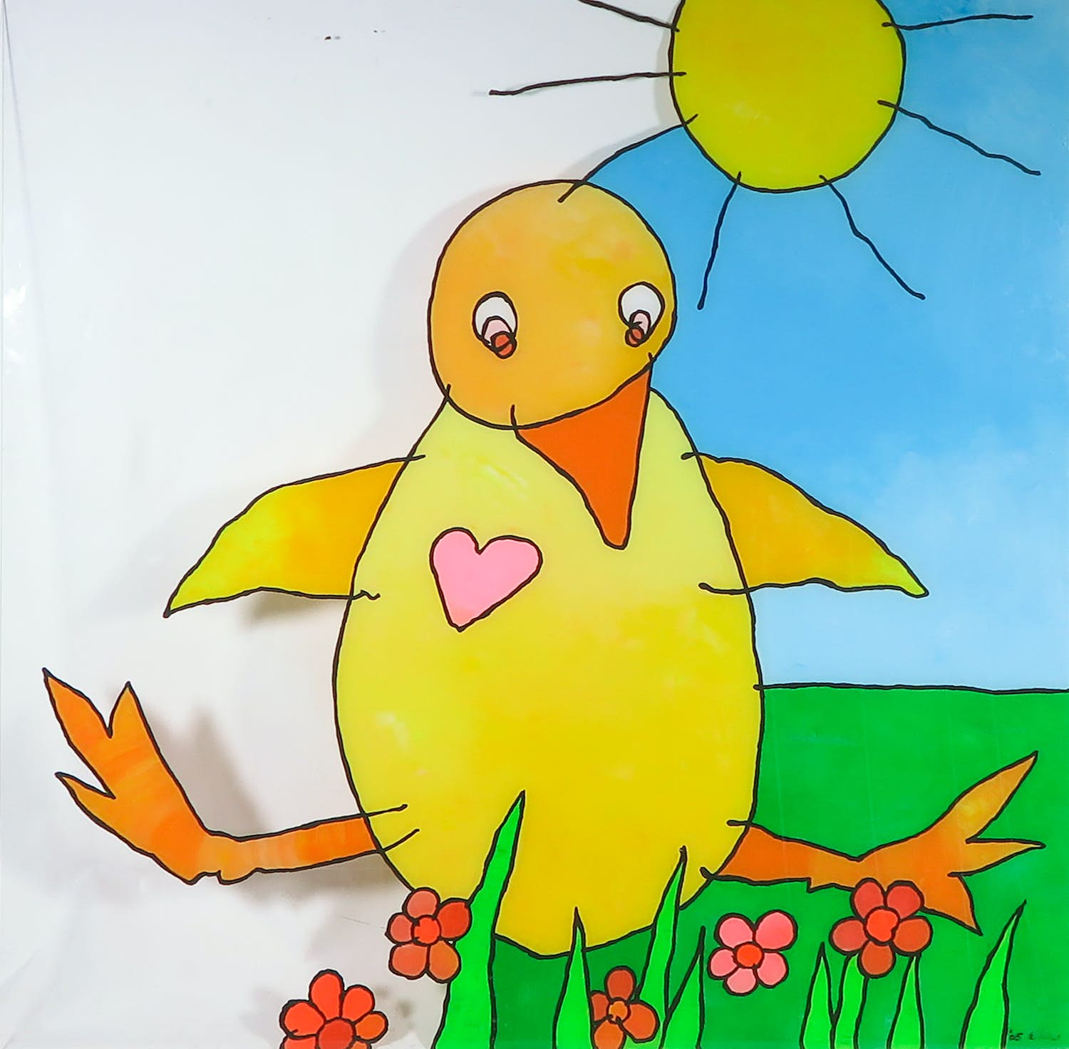 Ella Steenmeijer - Acryl op plexiglas, Kindertekening kopen? Bied vanaf 1!