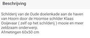 Klaas Ooijevaar - Haven de oude Doelen kade Hoorn kopen? Bied vanaf 125!