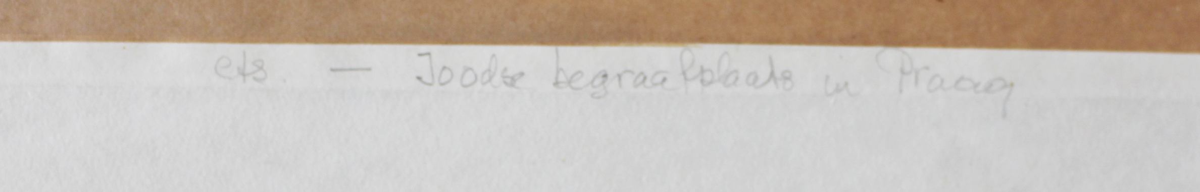 Jan A. Verbruggen - Joodse Begraafplaats - Praag kopen? Bied vanaf 20!