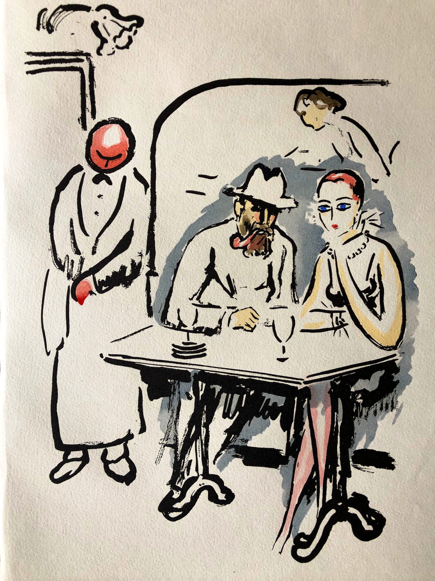 Kees van Dongen - In het cafe - 1925 verkocht voor € 250!
