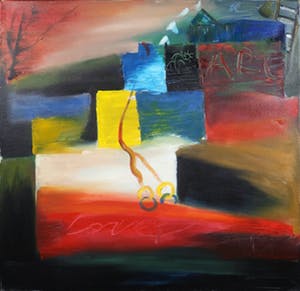 Han Teng - Acryl op doek, Abstrace compositie kopen? Bied vanaf 20!