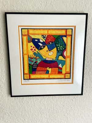 Clemens Briels - heel fraaie zeefdruk , mooi ingelijst verkocht voor € 80!