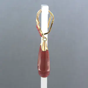 14k geel gouden oorhangers bezet met agaat kopen? Bied vanaf 230!