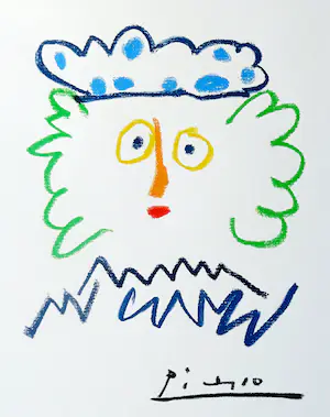 Pablo Picasso - Koning Kagpha - Lithographische afdruk uit 1965 drukgesigneerd kopen? Bied vanaf 85!