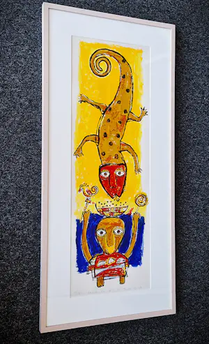 Toyin Loye - Grote kleurrijke zeefdruk "feast with spirits II" - beperkte oplage - ingelijst kaufen? Bieten Sie von 70!