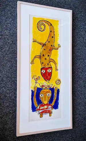 Toyin Loye - Grote kleurrijke zeefdruk "feast with spirits II" - beperkte oplage - ingelijst verkauft für € 90!