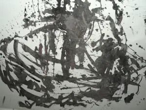 Anton Heyboer - Acrylverf , Abstracte voorstelling Kotter IJmuiden YM348 – 79 x 107 cm. kopen? Bied vanaf 150!