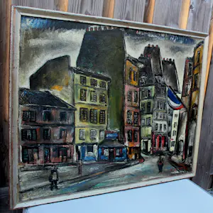 Reimond Kimpe - Ingelijste olieverf op doek: 'Parijs' - 1933 kopen? Bied vanaf 1995!