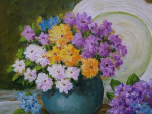 Niet of onleesbaar gesigneerd - Stilleven met asters. kopen? Bied vanaf 1!