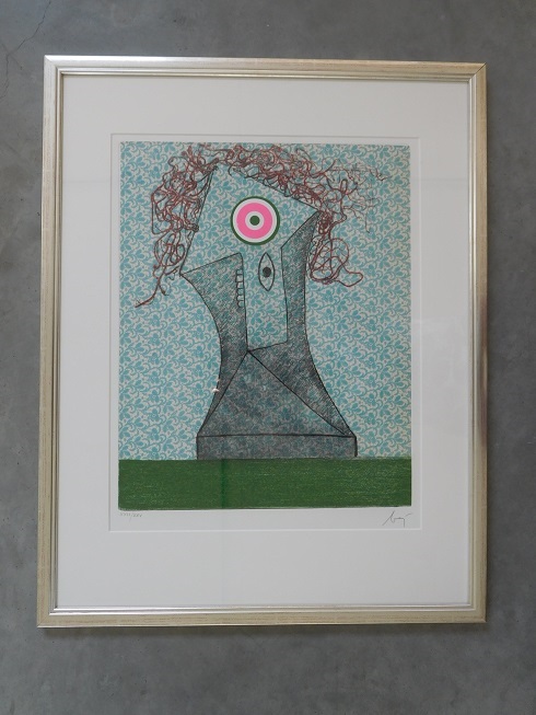 Enrico Baj - Dame op stoel - Ets/aquatint/diepdruk - gesigneerd - ingelijst kopen? Bied vanaf 250!