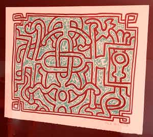 Keith Haring - Chocolate Buddha 5, gesigneerd, Heel bijzonder verkocht voor € 9500!