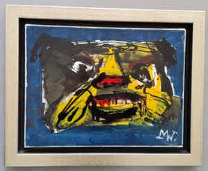 Martin van Wordragen - 'Masker'. Origineel werk. Mooie kleurstelling verkocht voor € 225!