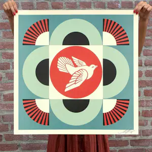 Buy Shepard Fairey - GEOMETRIC DOVE -BLUE- SIGNED OFFSET LITHOGRAPH? Bid from 1!