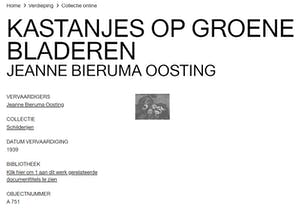 Jeanne Bieruma Oosting - Kastanjes op bladeren, olieverf op paneel (mooi ingelijst) kopen? Bied vanaf 1000!