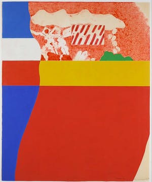 Jef Diederen - Gouache, Rode Straat - Ingelijst (Groot) kopen? Bied vanaf 120!