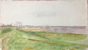 Han Krug - Aquarel Ijsselmeer Muiderberg 1962 kopen? Bied vanaf 30!