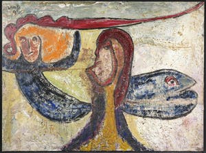 Matt Lamb - Olieverf op doek, Twee figuren (Groot) kopen? Bied vanaf 500!