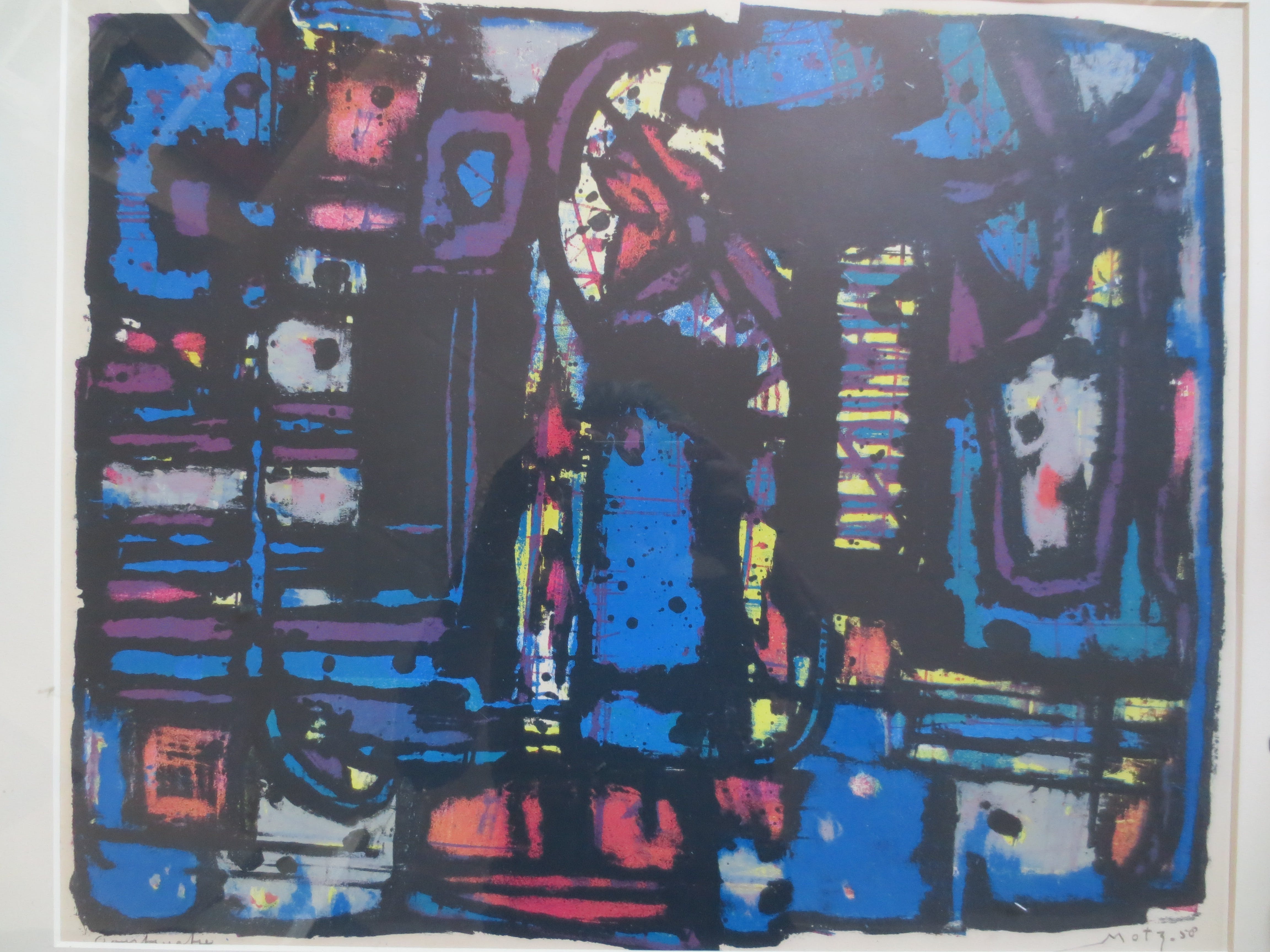 Wim Motz - Litho Compositie 1958 Unica Abstract verkocht voor € 80!