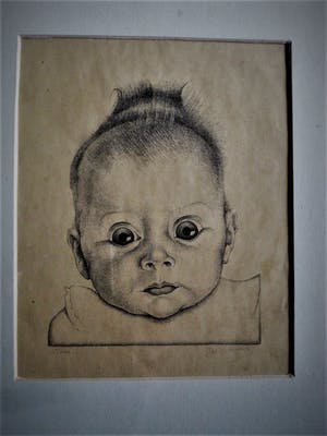 Jan Wittenberg - meester vd"Nieuwe Zakelijkheid" - gesigneerde Litho "Meisje met grote ogen" kopen? Bied vanaf 20!