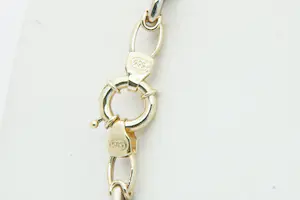 77 - Apart 14 karaat holle bi colour gouden fantasie schaken collier kopen? Bied vanaf 480!