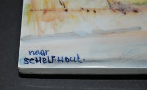 Plateelbakkerij Zuid-Holland - Plateel Gouda - grote tegel - winterse voorstelling naar Andreas Schelfhout kopen? Bied vanaf 1!