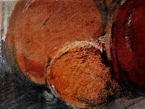 Theresia van der Pant - Singer Laren - stilleven rood Fruit - houtskool en Gouache - fraai ingelijst kopen? Bied vanaf 30!