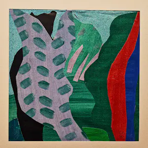 Johan Haanstra - “de Nieuwe Groep” papier collage en gouache "Warm II" gesigneerd ZELDZAAM! kopen? Bied vanaf 295!