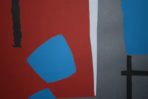 Jo van Dijk - [ Groninger Ploeg ] - lyrisch abstracte zeefdruk - ingelijst kopen? Bied vanaf 75!