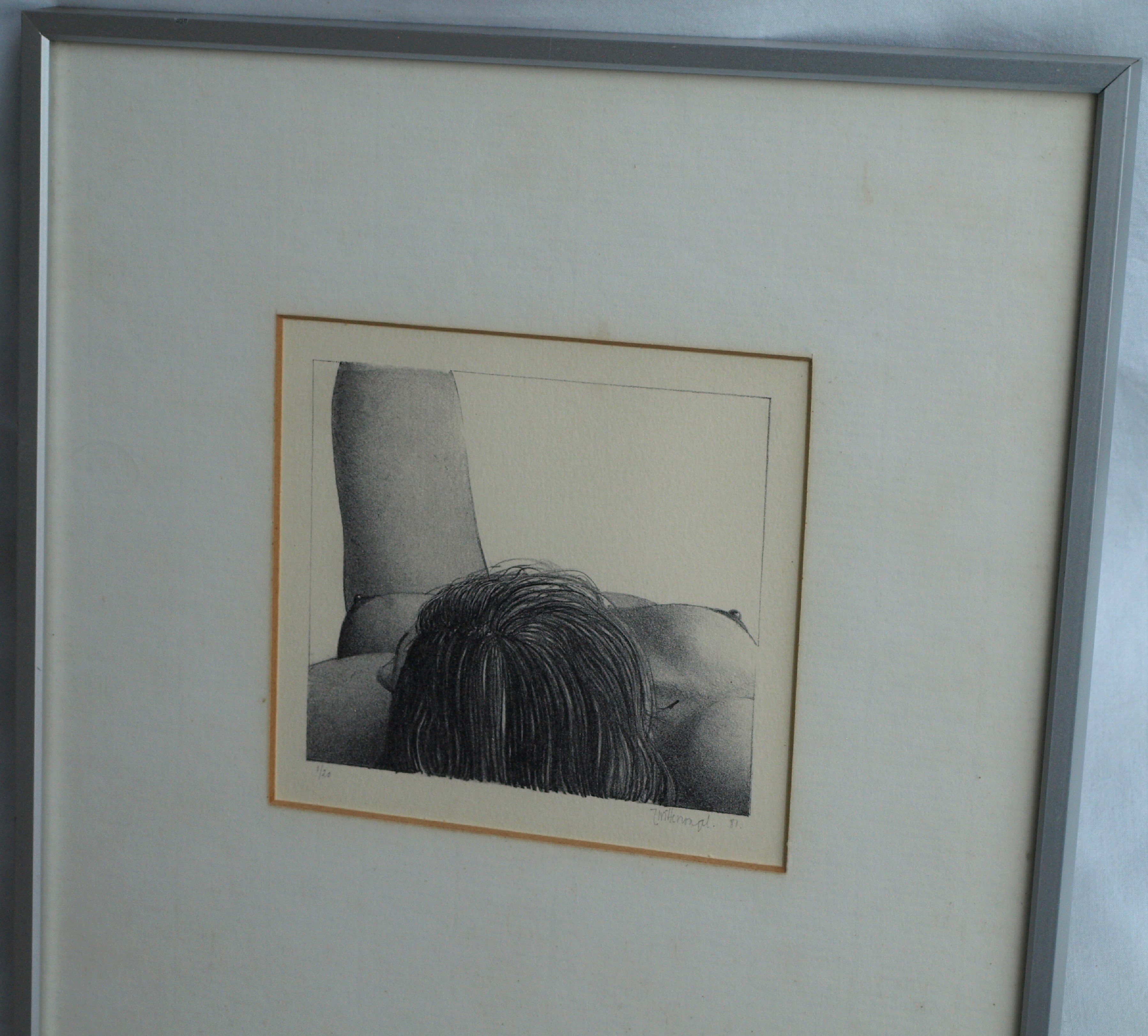 Niet of onleesbaar gesigneerd - Litho, Naakte vrouw – gesigneerd & ingelijst – nr 1/20 - 1981 kopen? Bied vanaf 1!