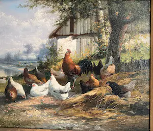 Jef Van Leemputten - “Kippen in het landschap” kopen? Bied vanaf 520!