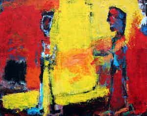 Rik van Iersel - acrylverf op doek - 1992 verkocht voor € 495!