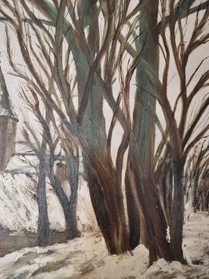 Niet of onleesbaar gesigneerd - Winters dorpszicht kopen? Bied vanaf 1!