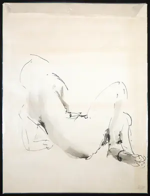 Franscz Witte - Aquarel op papier, Leunend figuur kopen? Bied vanaf 1!
