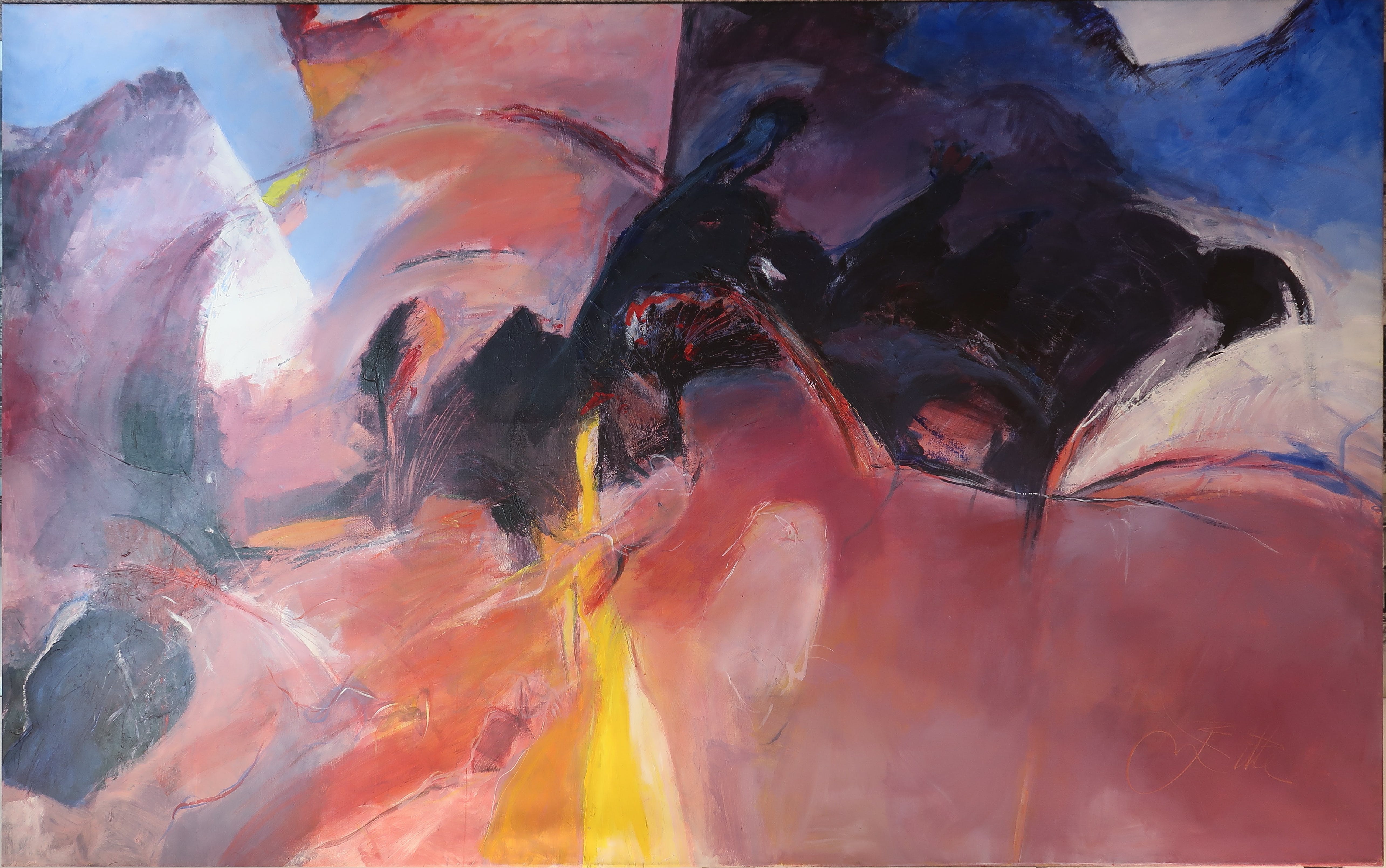 Franscz Witte - Olieverf op doek, Zonder titel (Zeer groot!) verkocht voor € 1!