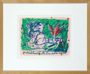 Dominique Chan - Zeefdruk, L'île du Tresor - Ingelijst kopen? Bied vanaf 1!