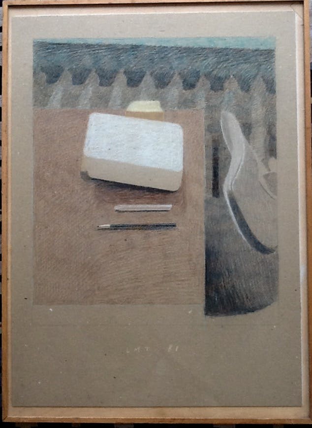 Leon Tebbe - Leon Tebbe, pasteltekening, 1981 ingelijst kopen? Bied vanaf 40!
